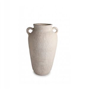Paper Mache Vase Eco Mix White H 16.3" & Dia 8.5" - White