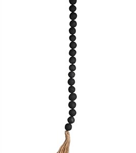 Terracotta Beads w/Tassel Natural Black Dia 1.2”- ST - Black