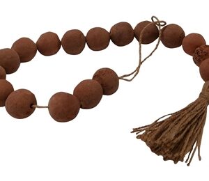 Terracotta Beads w/Tassel Natural Dia 1.2”- ST - Natural