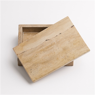 Travertine Rectangle Box Large Cream - Cream - Cream - Imagen 2