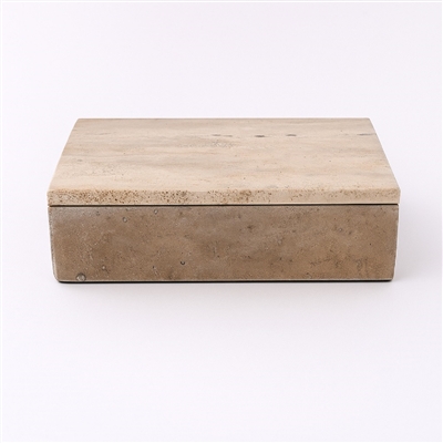 Travertine Rectangle Box Large Cream - Cream - Cream - Imagen 6