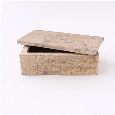 Travertine Rectangle Box Small Cream - Cream - Cream - Imagen 5