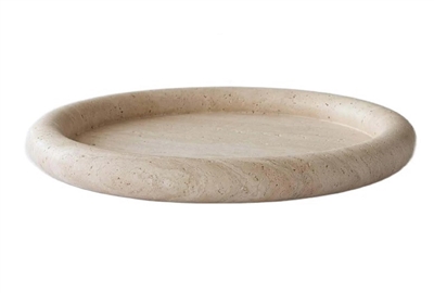 Travertine Small Round Tray Cream - Cream
