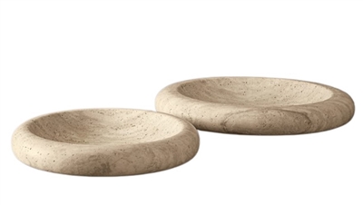 Travertine Small Round Tray Cream - Cream - Imagen 2
