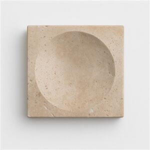 Travertine Large Square Bowl Cream - Cream - Cream