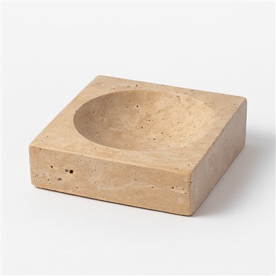 Travertine Large Square Bowl Cream - Cream - Cream - Imagen 3