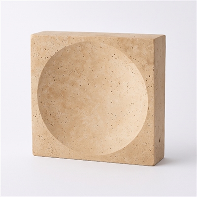 Travertine Large Square Bowl Cream - Cream - Cream - Imagen 5
