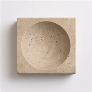 Travertine Small Square Bowl Cream - Cream - Cream