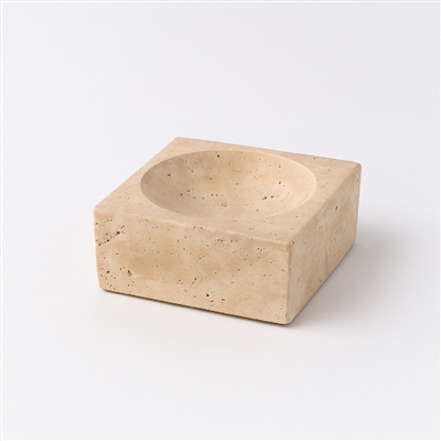 Travertine Small Square Bowl Cream - Cream - Cream - Imagen 3