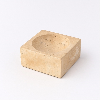 Travertine Small Square Bowl Cream - Cream - Cream - Imagen 5