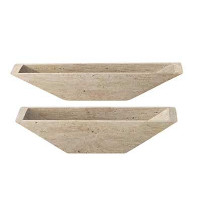 Travertine Tray Small Cream - Cream - Imagen 2