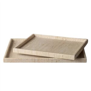 Travertine Tray Large in Cream - Cream