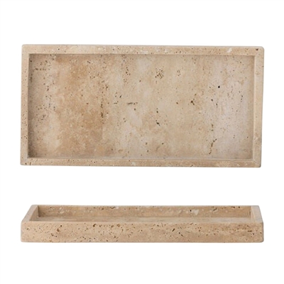Travertine Tray Large in Cream - Cream - Imagen 2