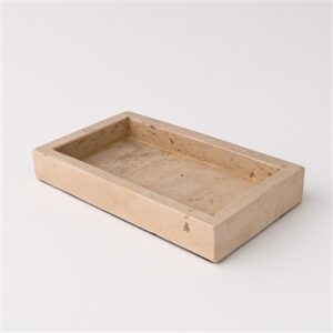 Travertine Tray Small in Cream - Cream - Cream