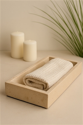 Travertine Tray Small in Cream - Cream - Cream - Imagen 4
