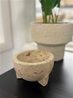 Travertine Bowl Small Cream - Cream - Cream - Imagen 5