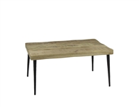 Mango Wood & Hammered Iron Coffee Table- A - NATURAL/BLACK
