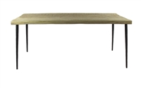 Mango Wood & Hammered Iron Dining Table- A - NATURAL/BLACK