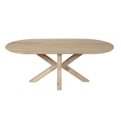 Smooth Oak Mango Wood Dining Table-ST - Natural - Imagen 3