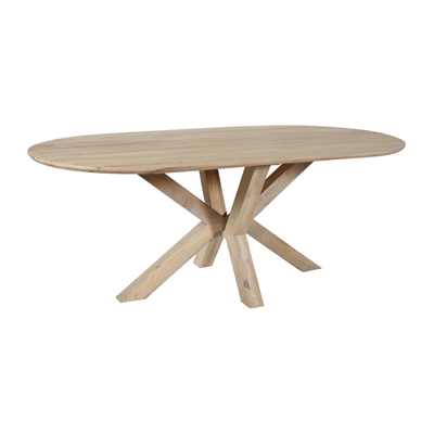 Smooth Oak Mango Wood Dining Table-ST - Natural - Imagen 4