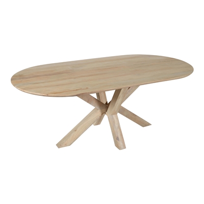 Smooth Oak Mango Wood Dining Table-ST - Natural - Imagen 5