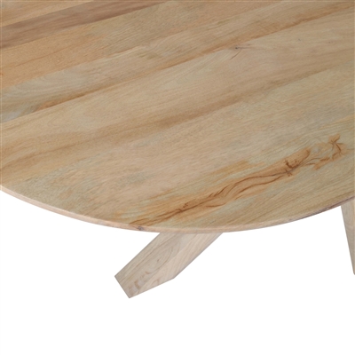 Smooth Oak Mango Wood Dining Table-ST - Natural - Imagen 6