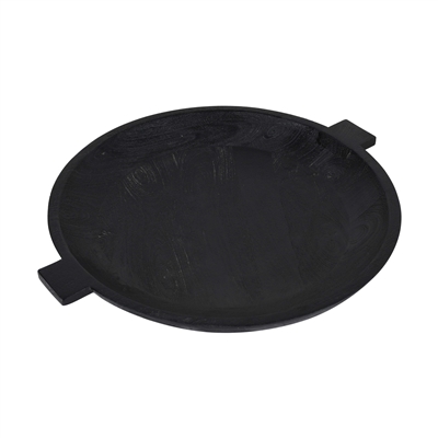 Sandblasted Black Wooden Bowl Set of 2-ST - Black - Imagen 6