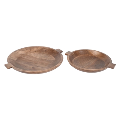 Brown Wooden Bowl Set of 2-ST - Brown - Imagen 5