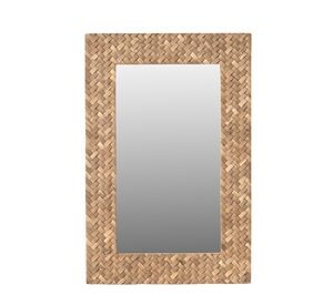 Reclaimed Teak Rectangle Mirror Frame-ST - Brown & Clear
