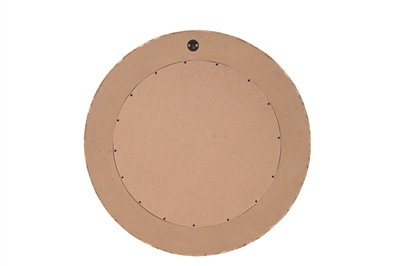 Reclaimed Teak Circular Mirror Frame-ST - Brown & Clear - Imagen 4