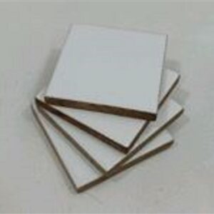 Square Wooden Coasters Set of 4- A - WHITE/NATURAL