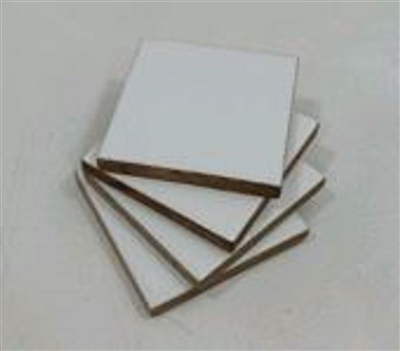 Square Wooden Coasters Set of 4- A - WHITE/NATURAL