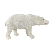 Lg Knitted Boucle White Bear Dia 22.4”- A - WHITE