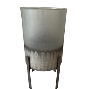 Glass Candle Holder Silver Hand Etching H 14” - CLEAR -ST - CLEAR
