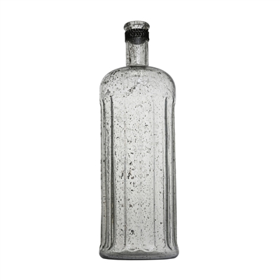 Decorative Glass Bottle Vase Dia 6” - Clear-ST - Clear