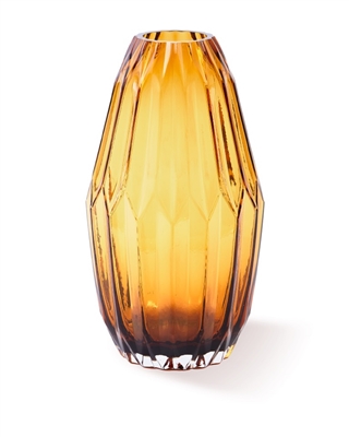Vase Folds Glass Ochre M- ST - Ochre