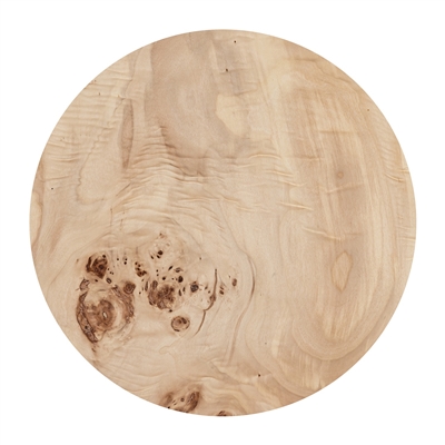 Round Natural Burl Wood Veneer Side Table - Natural-A - Natural - Imagen 4