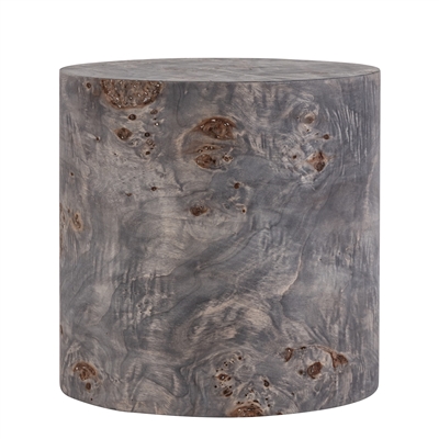 Round Charcoal Finish Veneer Side Table - Charcoal-A - Charcoal