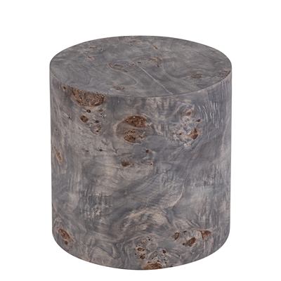 Round Charcoal Finish Veneer Side Table - Charcoal-A - Charcoal - Imagen 2