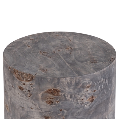 Round Charcoal Finish Veneer Side Table - Charcoal-A - Charcoal - Imagen 3