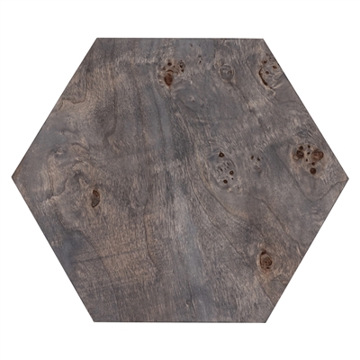 Hexagon Charcoal Finish Veneer Side Table - Charcoal-A - Charcoal - Imagen 5