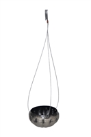 Med. Iron Hanging Planter Ant. Silver Finish 7.25”Dia - Light Rock Silver- A - Light Rock Silver