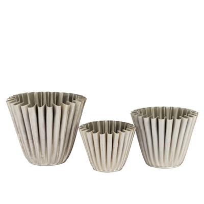 Silver Gold Crackle Finish Planters Set of 3- ST - SILVER GOLD CRACKLE - Imagen 2