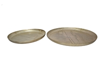 Set of 2 Silver Gold Crackle Finish Trays- ST - SILVER GOLD CRACKLE