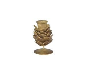 Candle Holder H 3.25"x Dia 2.25" Gold Crackle- ST - GOLD CRACKLE