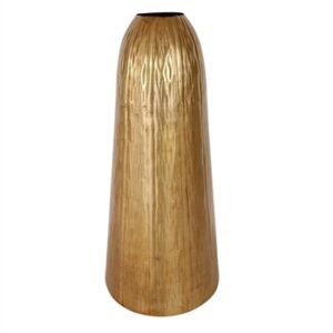 Hammered Vase Brass/Black Dia 8.66”- A - Brass/black