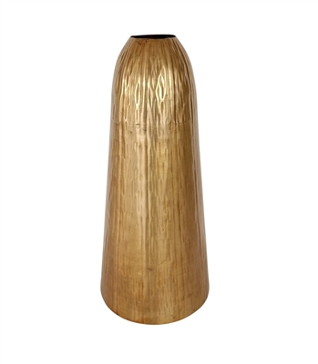 Hammered Vase Brass/Black Dia 8.66”- A - Brass/black