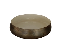 Aged + White Round Tray Dia 12.99”- ST - Aged + White-ST - Aged + White