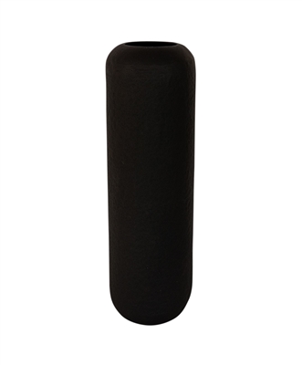 Lg Hammered Vase Textured Black H 18.90”- A - Textured black