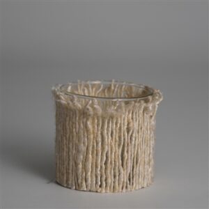 Votive Wapped in Cream Fabric 3"x3"- A - CREAM